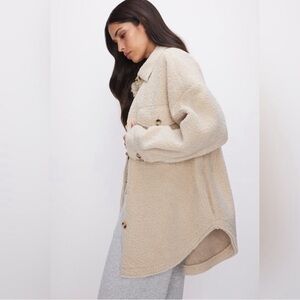 Good American Sherpa Shirt Jacket